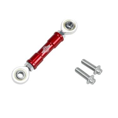 Imagem de PJMTCUSTOM Haste de articulação redonda ajustável vermelha para Harley Davidson Dyna Street Bob Low Rider 2017-Antes, Softail FX 2018-24 modelos com controles médios (vermelho)