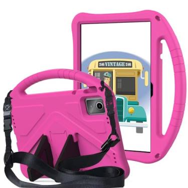Imagem de QYiiD Capa infantil para Lenovo Tab M11 /Tab K11 27.9 cm 2024, proteção leve com alça conversível e alça de ombro infantil para Lenovo M11 (TB330FU / TB330XU), rosa