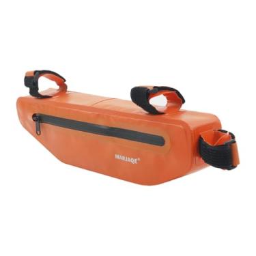 Imagem de predolo Bolsa para quadro de bicicleta 1,5L Bolsa para tubo superior de bicicleta Resistente à água Pacote universal para quadro de, Laranja