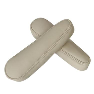 Imagem de SecosAutoparts 2 peças de capas de substituição para apoio de braço de couro caramelo compatíveis com Infiniti QX56 2004 2005 2006 2007 2008 2009 2010