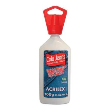 Imagem de Cola Jeans Grande 95g Para Tecido Acrilex Ótima Qualidade