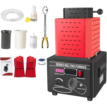 Imagem de Forno De Fusão Elétrico, 5000w 1600 ° C / 2912 ° F Máquina De Forno De Fusão Digital Automática Com Cadinho De Grafite, 2kg