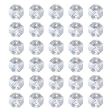 Imagem de PATIKIL Pingentes de cristal octógono K9 com 2 furos, pacote com 30, lustre de 12 mm, peças de prismas, ornamentos para pendurar contas para decoração de artesanato DIY, transparente