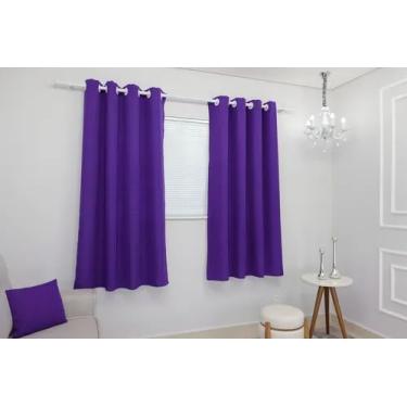 Imagem de Cortina Oxford c/Ilhós p/Varão Sala/Quarto 300x180 Cor Roxo – Cor marcante com visual sofisticado