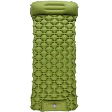 Imagem de TEKIK Almofada de dormir inflável ultraleve para acampamento, 203 x 63 cm, bomba embutida, melhor para acampamento, caminhada - Airpad, bolsa de transporte, kit de reparo - Colchão de ar compacto e