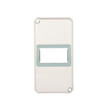 Imagem de KIT 6 UNI TAMPA 1 POSTO HORIZONTAL MOD.LIZ LUX2 ALUMINIO PARA CONDULETE 1 PINTURA EPOXI TRAMONTINA