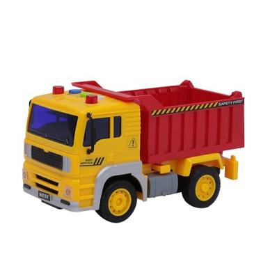 Imagem de Zippy, Caminhão Basculante de Brinquedo com Caçamba Inclinável Luzes Som e Fricção 1:20 a Bateria ou Pilha