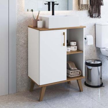 Imagem de Armário Gabinete Multiuso com 1 Porta Branco Mel - DJD Móveis