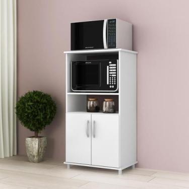Imagem de Armário Balcão Multiuso com 2 Portas para Forno e Micro Branco - DJD M