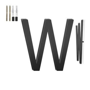 Imagem de Números de casa flutuantes de 10 cm e letras de metal para placas externas, números de casa para fora, letras de endereço de alumínio e números para porta, caixa de correio, jardim, perfeito para casa