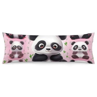 Imagem de Capa de travesseiro de corpo de estrela panda ultra macia respirável com zíper decorativa fronha de cama fronhas para sofá de quarto, 50,8 cm x 137,2 cm