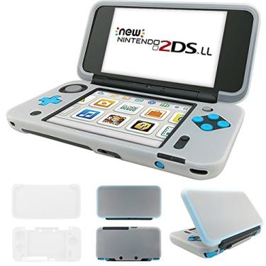 Imagem de Capa rígida de silicone para Nintendo 2DS XG/2DSLL antiarranhões e acessórios para Nintendo New 2DS XL, Branco