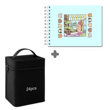 Imagem de 24/36/48/60 Cores Caneta Marcadora Kit Com Ponta Dupla - Mimi, Caderno