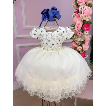Imagem de Vestido Infantil Branco Festa Luxo - Menina Bonita, 3