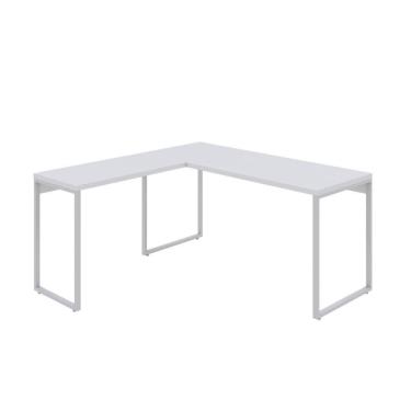 Imagem de Mesa Em L Kuadra Diretor 150x150x75cm Branco Chess - Branco Chess -