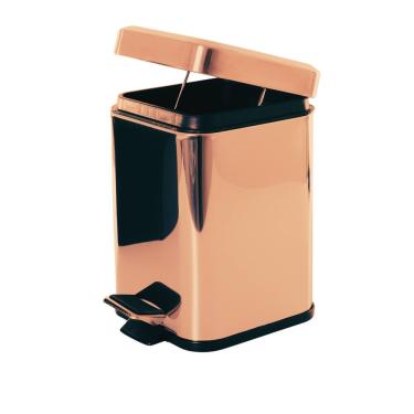 Imagem de Lixeira  Dourada  Quadrada Com Pedal 3 L