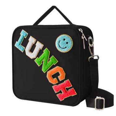Imagem de Lancheira isolada Dark Swan Preppy Nylon para meninas preta