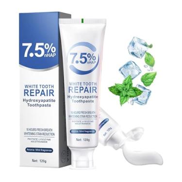 Imagem de LGSZGDCN Creme Dental Com Hidroxiapatita, Proteção Do Esmalte E Fortalecimento Dos Dentes, Reparação Sem Flúor Para Reduzir A Sensibilidade Fragrância De Menta, Hálito Fresco, Fórmula Suave Eficaz