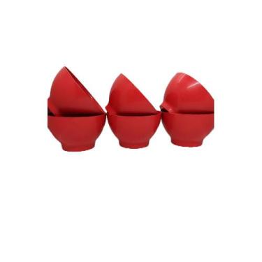 Imagem de Cumbuca Bowl P/ Caldos Sopa 700ml Plástico Servir Buffet 24 Peças Verm