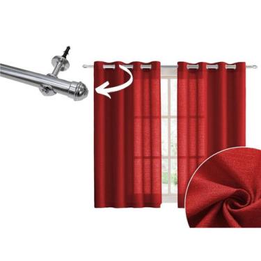 Imagem de Cortina Rústica 3 Metros Com Varão Incluso 2 Metros Sala Quarto - Arma