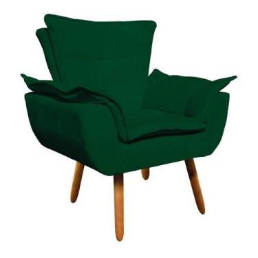 Imagem de Poltrona Opala Decorativa King Lar - Suede Verde