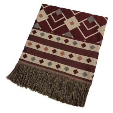 Imagem de Xale Manta para Sofá Decorativa Luxo Dupla Face Jacquard 1,70x1,40m Vá
