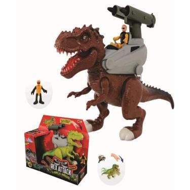 Imagem de Dinossauro tiranossauro rex grande com lançador som e luz - ADIJOMAR, 