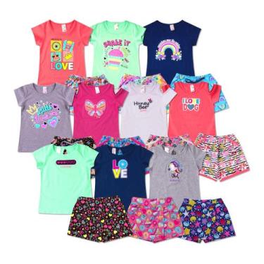 Imagem de Kit 8 Conjunto Infantil Feminino Roupa de Verão Menina - Blest Modas, 