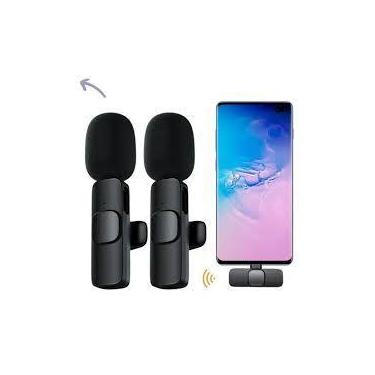 Imagem de Microfone Sem Fio Duplo Lapela Profissional Android Tipo C - Sem Marca
