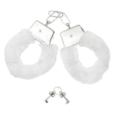 Imagem de Algema De Metal Em Pelúcia Acessórios Sensuais com Pelúcia, Algemas Leves com Chave 5268 (BRANCO)