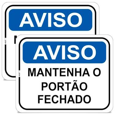Imagem de Placa de Aviso Sinalização Mantenha Portão Fechado Segurança Porta Portão Garagem Identificação
