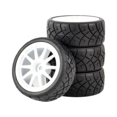 Imagem de Pneus E Rodas De Borracha Para Carro RC, 4 Unidades, Cubo Hexagonal De