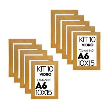 Imagem de Porta Retrato de Vidro 10x15cm Kit com 10 Unidades Lembrancinha de Festa