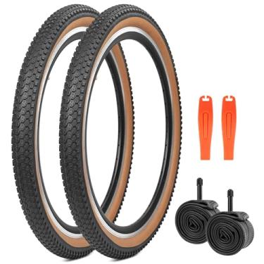 Imagem de WEEROCK Pneu de bicicleta de 27,5 x 2,125 MTB pacote com dois pneus de 27,5 polegadas com contas dobráveis pneus de bicicleta de montanha com tubos internos para bicicletas de 69,8 cm, lateral de
