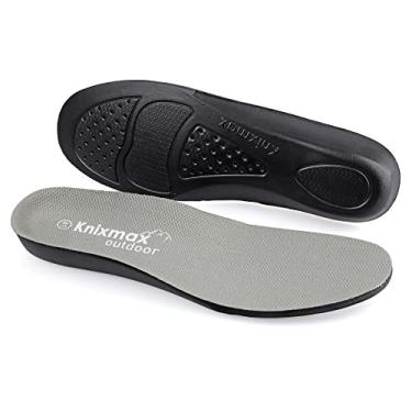 Imagem de Knixmax Outdoor Palmilha feminina de espuma viscoelástica sola para fascite plantar confortável respirável tênis de trabalho palmilha de reposição cinza US5