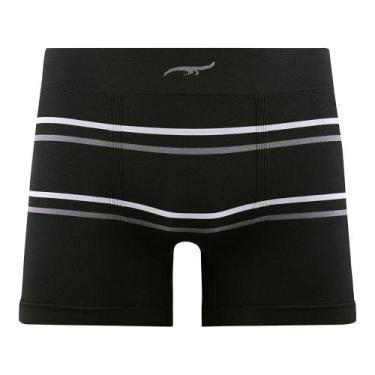 Imagem de Cueca Boxer Listrada sem Costura Preto Zee Rucci, G