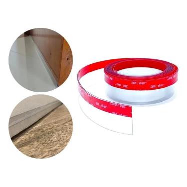 Imagem de 2X Protetor Veda Fresta Porta 3Mt X 2Cm Transparente Rodo Ag