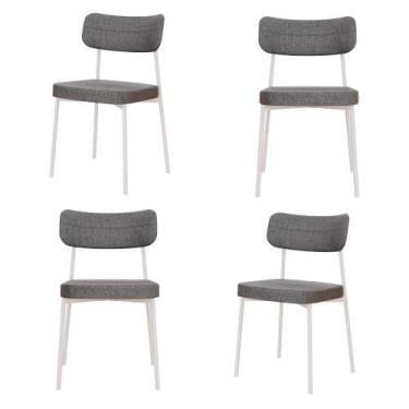 Imagem de Conjunto 4 Cadeiras de Jantar Mynna Corriente Est.Branca - Metalig