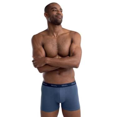 Imagem de Kit Com 2 Cuecas Modelo Boxer Lisa Em Algodão Mash, M, Azul, Azul mari