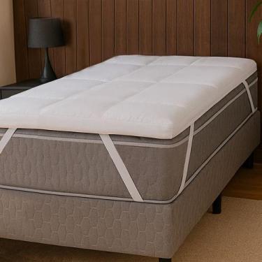Imagem de Pillow Top Manta Premium Solteiro Macio de Fibra Siliconada Antialérgi