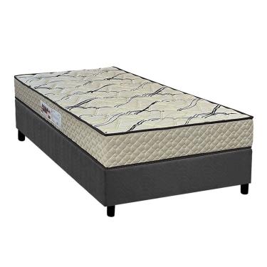 Imagem de Cama Box Solteiro: Colchão Espuma D33 Paropas AG65 Max Sono Clean + Base CRC Suede Gray (88x188)