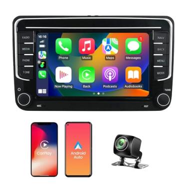 Imagem de Rádio automotivo para VW Volkswagen Seat Golf Passat Jetta Beetle Tiguan Touran EOS 17.8 cm Touchscreen Bluetooth Stereo com Apple CarPlay Android Auto GPS Navegação WiFi FM Câmera de backup