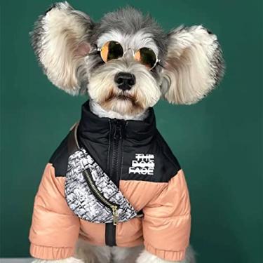 Imagem de Casaco de inverno para cães - 90% jaqueta de penas de pato para cães pequenos e médios - casaco de cachorro espesso corta-vento roupas de inverno para clima frio e neve