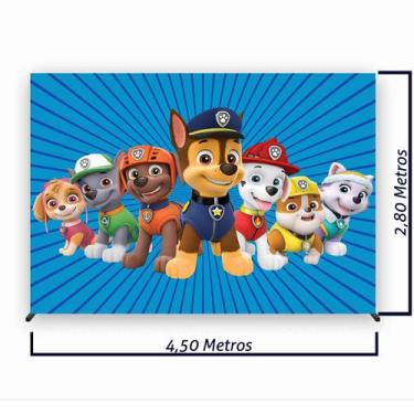 Imagem de Painel de Festa Retangular Patrulheiros Caninos Diversas Medidas Fera 
