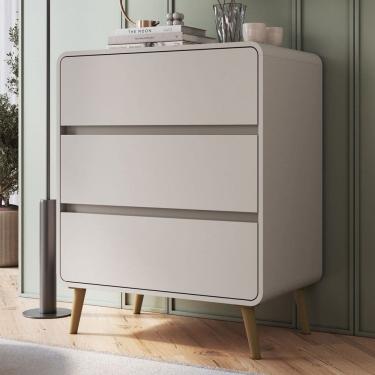 Imagem de Cômoda Infantil Curve 3 Gavetas Bege Dunas - Completa Móveis