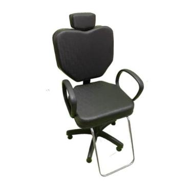 Imagem de Cadeira Poltrona Para Salão Cabeleireiro Maquiagem Preto