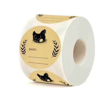 Imagem de 500 peças de adesivo de conserva de ovo de galinha marrom natural de 5 cm para pote de pedreiro de cozinha, embalagem