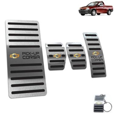 Imagem de Pedaleira + Descanso Chevrolet Pick-Up Corsa Aço Inox