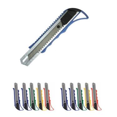 Imagem de 10un Estilete profissional cabo anatômico 15cm plástico inox - Rio Tij