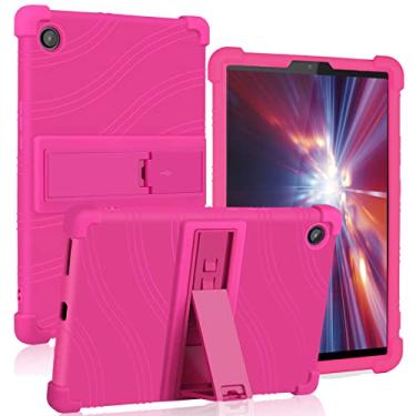 Imagem de ATOOZ Capa para Lenovo Tab M8 4ª geração para tablet infantil de 8 polegadas (TB300FU/TB300FX), Lenovo M8 4ª geração de 8 polegadas à prova de choque com suporte para PC (rosa vermelha)